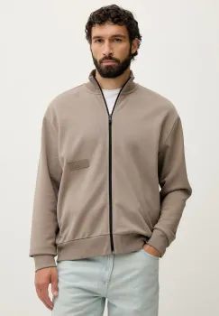 BOSS Green hanorac cu fermoar barbatesc din bumbac SW_Collar Full Zip imagine