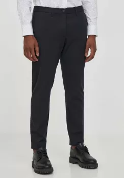 Boss Green pantaloni barbati, culoarea albastru marin, mulata imagine