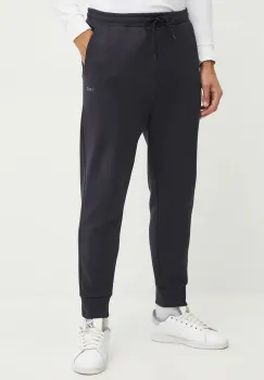 Boss Green pantaloni de trening culoarea albastru marin, neted imagine