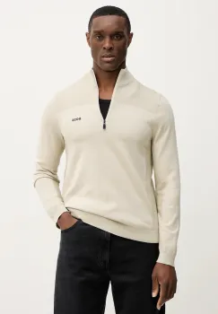 BOSS Green pulover din amestec de lana KN_Momentum-X QZ culoarea bej, light, cu turtleneck, 50547898 imagine