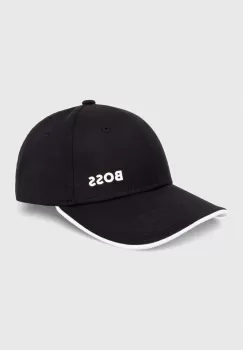 Boss Green sapca de baseball din bumbac culoarea gri, neted imagine