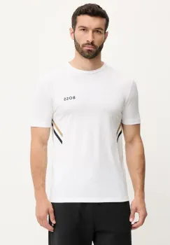 BOSS Green tricou culoarea alb, cu imprimeu, 50543329 imagine