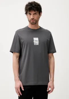 BOSS Green tricou culoarea gri, cu imprimeu, 50545869 imagine