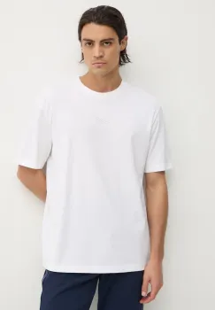 Boss Green tricou din bumbac barbati, culoarea alb, cu imprimeu, 50519368 imagine