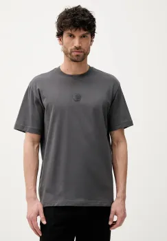 BOSS Green tricou din bumbac culoarea gri, cu imprimeu, 50544316 imagine