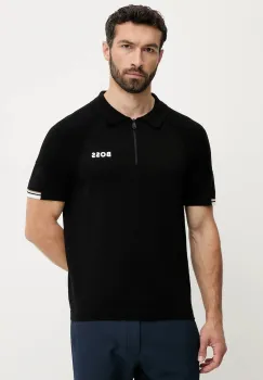 BOSS Green tricou polo culoarea negru, uni, 50537146 imagine