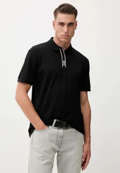 BOSS Green tricou polo culoarea negru, uni, 50549362 imagine