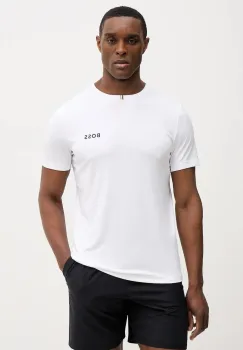 BOSS Green tricou TS_TOC Spin Training culoarea alb, cu imprimeu, 50554543 imagine