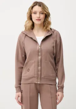 BOSS hanorac cu fermoar si gluga de dama cu bumbac Shiny B Jacket H. imagine