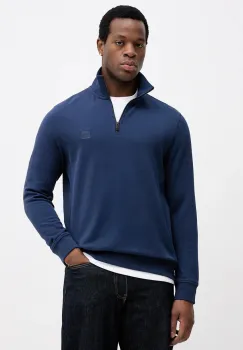 BOSS hanorac de bumbac BOSS CASUAL culoarea bleumarin, uni, 50468926 imagine