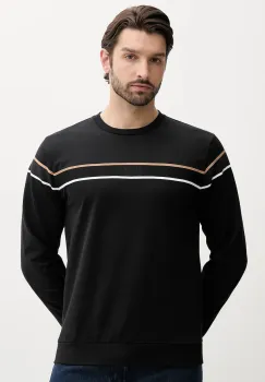 BOSS hanorac de bumbac culoarea negru, cu imprimeu, 50545589 imagine