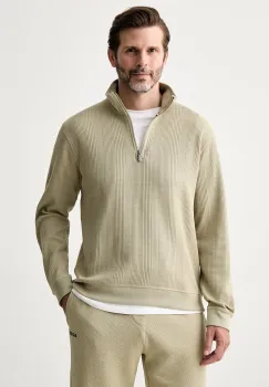 BOSS hanorac de loungewear pentru barbati cu bumbac Structure 1/4 Zip imagine