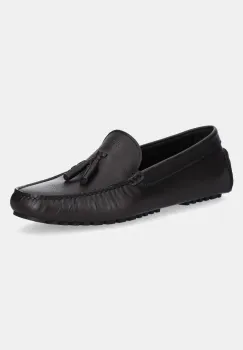 BOSS mocasini de piele Driver barbati, culoarea maro, 50530989 imagine