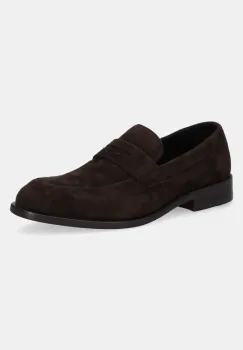BOSS mocasini din piele intoarsa Limber barbati, culoarea maro, 50541729 imagine