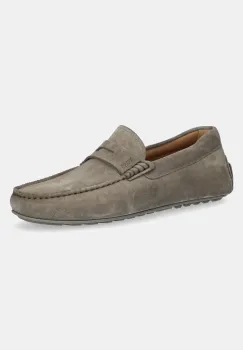 BOSS mocasini din piele intoarsa Noel barbati, culoarea verde, 50541750 imagine