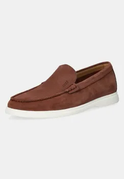 BOSS mocasini din piele intoarsa Sienne barbati, culoarea portocaliu, 50543083 imagine