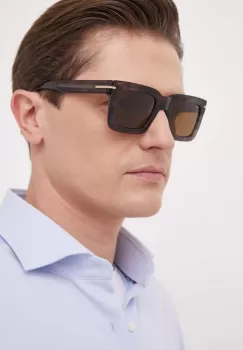 BOSS ochelari de soare barbati, culoarea maro imagine