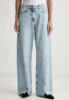 BOSS Orange blugi wide leg pentru femei C_MARLENE SLIT HR imagine