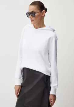 Boss Orange bluza femei, culoarea alb, cu gluga, cu imprimeu, 50531821 imagine