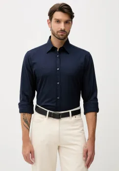 BOSS Orange camasa culoarea bleumarin, cu guler clasic, regular, 50548959 imagine
