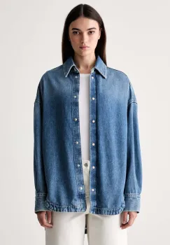 BOSS Orange camasa de dama din denim C_OVERSHIRT 4.0 imagine