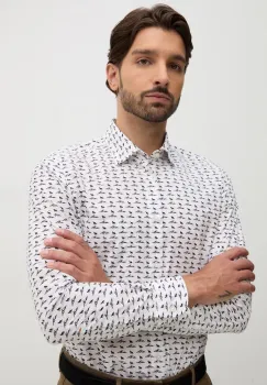 Boss Orange camasa din bumbac barbati, culoarea alb, cu guler clasic, regular, 50519779 imagine