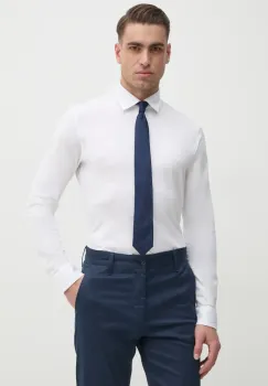 BOSS Orange camasa din bumbac barbati, culoarea alb, cu guler clasic, slim, 50519748 imagine