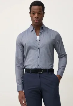 Boss Orange camasa din bumbac barbati, culoarea albastru marin, cu guler button-down, regular, 50519707 imagine