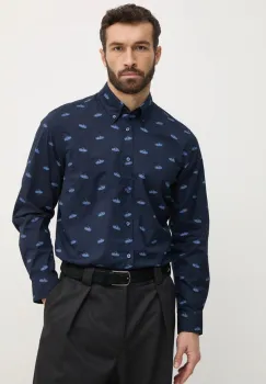 Boss Orange camasa din bumbac barbati, culoarea albastru marin, cu guler button-down, regular, 50530835 imagine