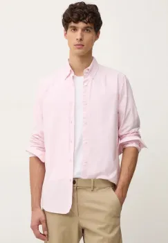 Boss Orange camasa din bumbac barbati, culoarea roz, cu guler button-down, regular, 50519707 imagine