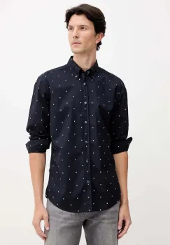 BOSS Orange camasa din bumbac culoarea bleumarin, cu guler button-down, regular, 50548975 imagine