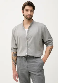 BOSS Orange camasa din bumbac culoarea verde, cu guler stand-up, regular, 50543101 imagine