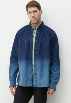 Boss Orange camasa jeans barbati, culoarea albastru marin, cu guler button-down, relaxed, 50520967 imagine