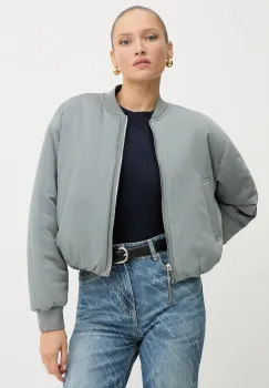 BOSS Orange geaca bomber cu doua fete culoarea gri, de tranzitie, oversize, 50542454 imagine