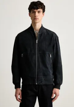 BOSS Orange geaca bomber pentru barbati din piele intoarsa Jonorve imagine