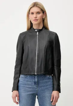 BOSS Orange geaca de piele culoarea negru, de tranzitie, 50545625 imagine