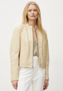 Boss Orange geaca de piele femei, culoarea bej, de tranzitie, 50522033 imagine