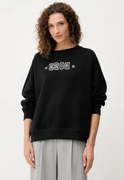 BOSS Orange hanorac de bumbac culoarea negru, cu imprimeu, 50546961 imagine