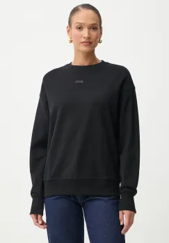 BOSS Orange hanorac de bumbac femei, culoarea negru, neted, 50534821 imagine