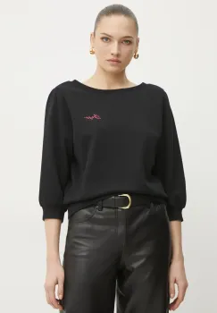 BOSS Orange hanorac de bumbac femei, culoarea negru, neted, 50538995 imagine