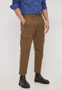 Boss Orange pantaloni barbati, culoarea verde, cu fason cargo imagine