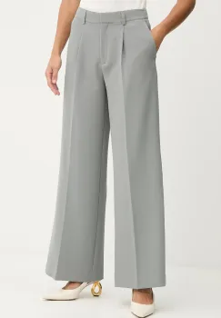 BOSS Orange pantaloni culoarea gri, drept, high waist, 50545580 imagine