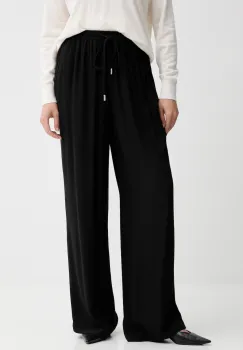 BOSS Orange pantaloni culoarea negru, drept, high waist, 50544016 imagine