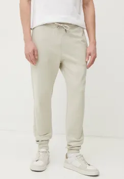 BOSS Orange pantaloni de trening din bumbac barbati, culoarea bej, neted, 50533392 imagine