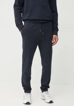 Boss Orange pantaloni de trening din bumbac culoarea albastru marin, neted, 50524459 imagine