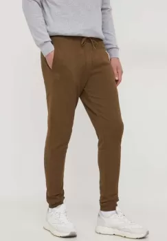 Boss Orange pantaloni de trening din bumbac culoarea verde, melanj imagine