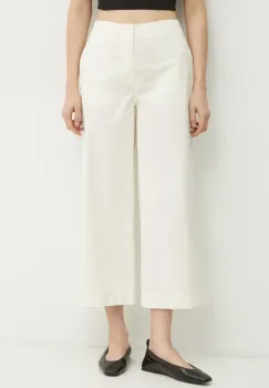 BOSS Orange pantaloni femei, culoarea bej, lat, high waist, 50531767 imagine