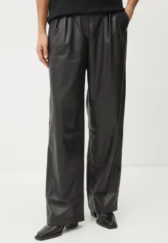 Boss Orange pantaloni femei, culoarea negru, drept, high waist, 50526501 imagine