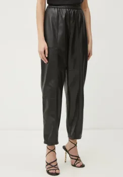 BOSS Orange pantaloni femei, culoarea negru, drept, high waist, 50531744 imagine