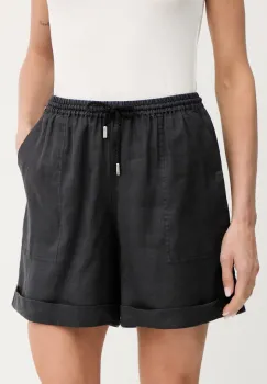 BOSS Orange pantaloni scurti culoarea negru, uni, high waist, 50537924 imagine